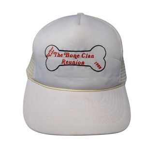 Realfoot Lake The Bone Clan Reunion 1988 Snapback Trucker Hat White OS Mesh Rope